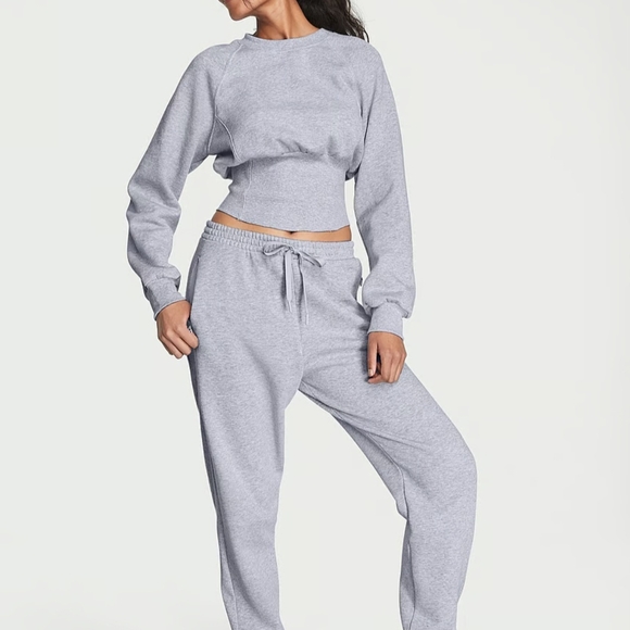 Victoria's Secret Gray Crew Neck Sweater with Cinched Waist and Long Sleeves - Picture 7 of 7